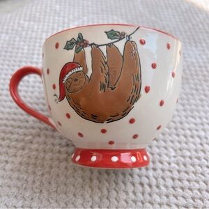 Sleigh Bell Bistro Sloth Christmas Holiday Ceramic Coffee Cup Mug